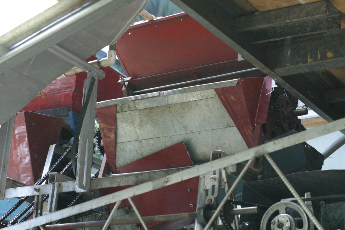 Handmade "trial and error" coffee processing machinery