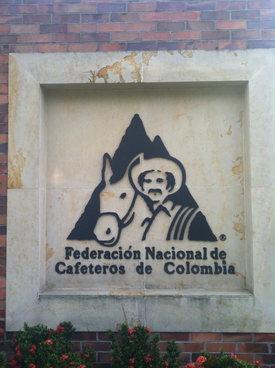 Omnipresent logo outside the freeze dried coffee factory.