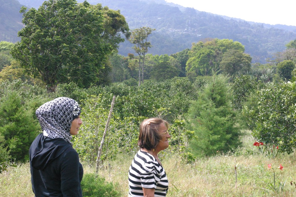 Melissa and Milvia showing me the property.