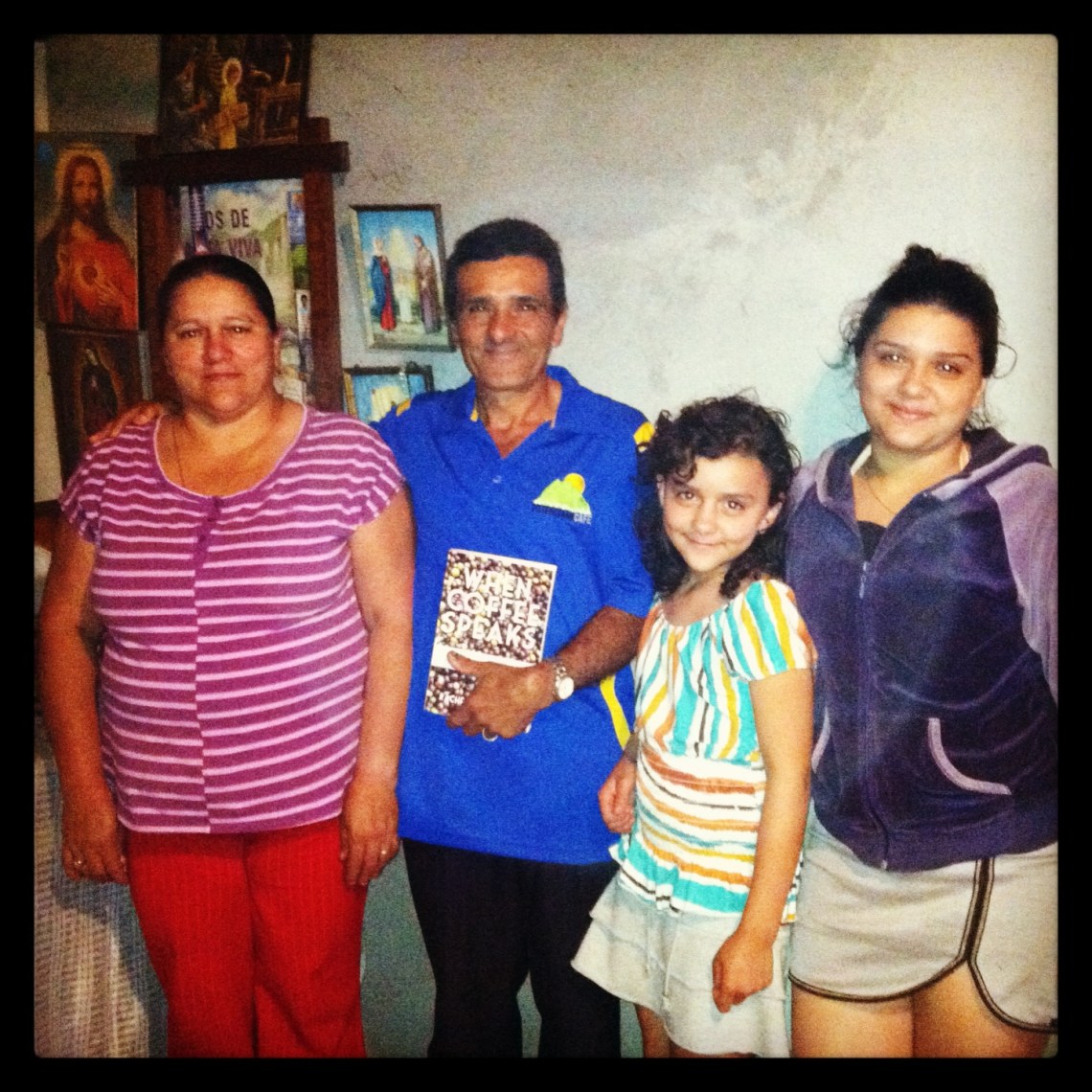 Luis Angel with his family at their home in La Potenciana