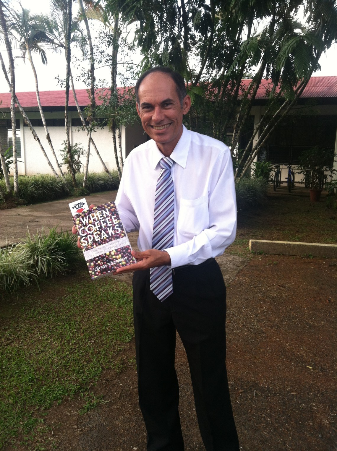 Elias outside his office at CATIE