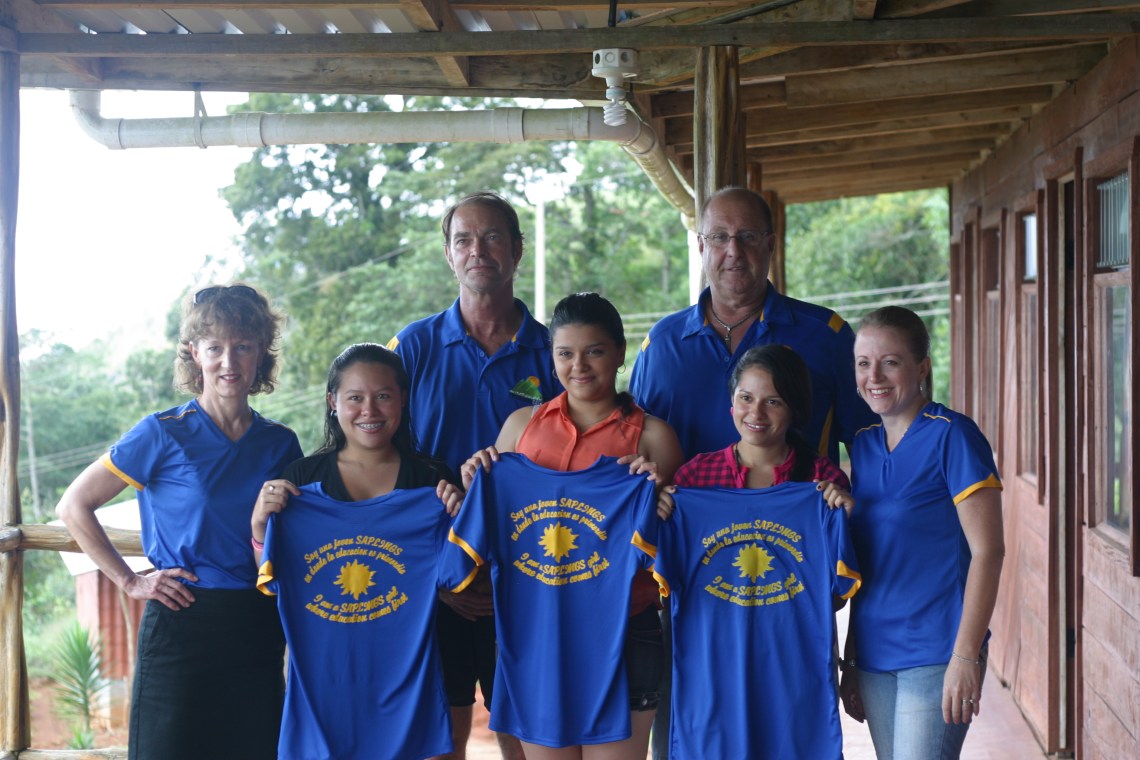 Saplings board members and scholarship recipients in La Potenciana, Costa Rica